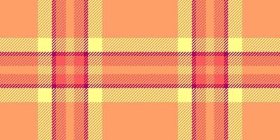 regulär Vektor nahtlos Textur, Jahrestag Hintergrund Plaid überprüfen. Hof Textil- Muster Tartan Stoff im Orange und Gelb Farben.