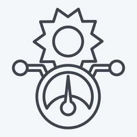 ikon sol- kraft meter. relaterad till sol- panel symbol. linje stil. enkel design illustration. vektor