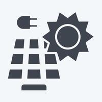 Symbol Solar- Leistung. verbunden zu Solar- Panel Symbol. Glyphe Stil. einfach Design Illustration. vektor