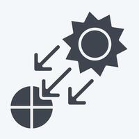 Symbol Sonnenlicht. verbunden zu Solar- Panel Symbol. Glyphe Stil. einfach Design Illustration. vektor