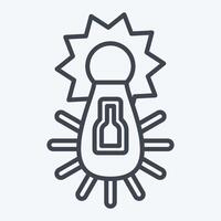 Symbol Solar- Elektrizität. verbunden zu Solar- Panel Symbol. Linie Stil. einfach Design Illustration. vektor