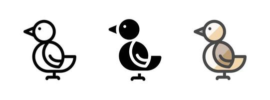 Mehrzweck Vogel Vektor Symbol im Umriss, Glyphe, gefüllt Gliederung Stil