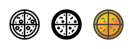 Mehrzweck Pizza Vektor Symbol im Umriss, Glyphe, gefüllt Gliederung Stil