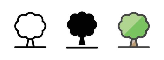 multipurpose träd vektor ikon i översikt, glyf, fylld översikt stil