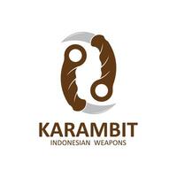 karambit kniv vektor logotyp, indonesiska traditionell vapen