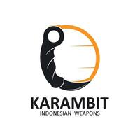 karambit kniv vektor logotyp, indonesiska traditionell vapen