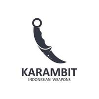 karambit Messer Vektor Logo, indonesisch traditionell Waffen