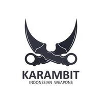 karambit Messer Vektor Logo, indonesisch traditionell Waffen