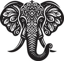 stiliserade elefant huvud illustration vektor design