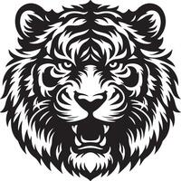 wütend Tiger Kopf Vektor Illustration von wild Tiere auf Weiß Hintergrund