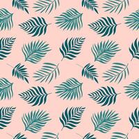handgemalt tropisch Muster mit Grün Palme Blätter. nahtlos Vektor Design auf Pfirsich Hintergrund.