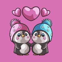 Pinguin Liebe Maskottchen großartig Illustration zum Ihre branding Geschäft vektor