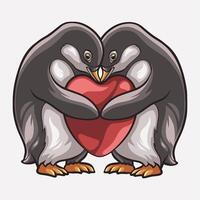 Pinguin Liebe Maskottchen großartig Illustration zum Ihre branding Geschäft vektor