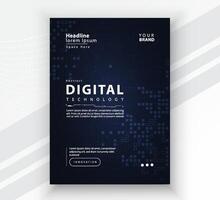 Poster Broschüre Startseite Banner Präsentation Layout Vorlage, Technologie Digital futuristisch Internet Netzwerk Verbindung Blau Hintergrund, abstrakt Cyber Zukunft Technik Kommunikation, ai groß Daten Wissenschaft Post vektor