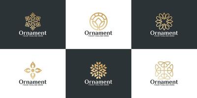 Sammlung von Gold geometrisch Ornament Logo Designs vektor