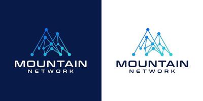 Berg Netzwerk Logo Design zum Technologie und Computers vektor
