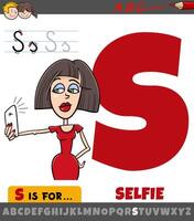 brev s kalkylblad med tecknad serie illustration av selfie fras vektor