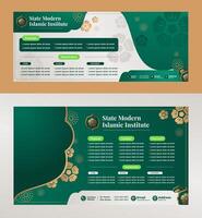 modern grön baner mall design med islamic stil för islamic inleda och islamic företag vektor