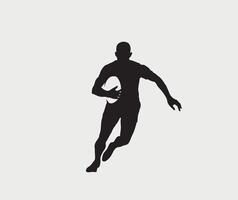 Silhouette von Rugby Vektor Illustration auf ein Weiß Hintergrund