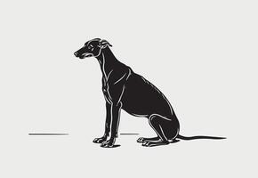 ai generiert Silhouette von Windhund Vektor Illustration auf ein Weiß Hintergrund