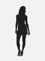 ai generiert Silhouette von ein modal Mädchen Stehen Pose vektor