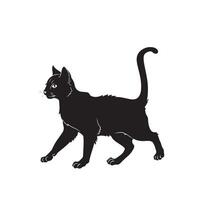 ai generiert Katze Silhouette Vektor Illustration auf ein Weiß Hintergrund