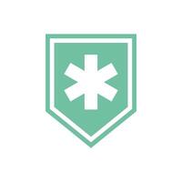 einfach Kreuz Gesundheitswesen Schild Symbol Logo Vorlage vektor