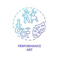 2d Gradient Performance Kunst Symbol, kreativ isoliert Vektor, dünn Linie Illustration Darstellen außerhalb des Lehrplans Aktivitäten. vektor