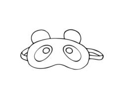 handgemalt Nachtzeit Auge Maske. Schlafen Maske süß Panda Gesicht. Maske zum träumend Vektor Illustration im Gekritzel Stil.