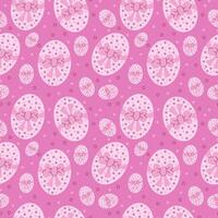 nahtlos Muster mit Rosa Ostern Eier mit Bogen und Punkte. Ostern Feier Hintergrund vektor