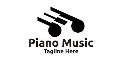 logotyp design för piano musik anteckningar, instrument, logotyp design mallar, symboler, kreativ idéer. vektor