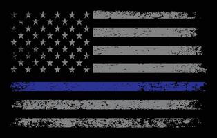 USA Flagge mit dünn Blau Linie. Polizei Unterstützung Symbol Flagge. vektor