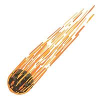 kosmisch Phänomen Gekritzel. Karikatur Zeichnung von Komet. Astronomie Wissenschaft abstrakt Clip Art. Hand gezeichnet Vektor Illustration isoliert auf Weiß.