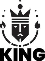minimal König Marke Logo Konzept, schwarz Farbe Silhouette, Weiß Hintergrund 24 vektor