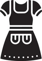 minimal kvinna förkläde vektor ikon silhuett, ClipArt, symbol, svart Färg silhuett 12