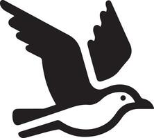 minimal fiskmås vektor ikon, platt symbol, svart Färg silhuett, vit bakgrund 15