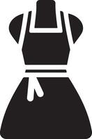 minimal kvinna förkläde vektor ikon silhuett, ClipArt, symbol, svart Färg silhuett 29