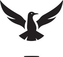 minimal fiskmås vektor ikon, platt symbol, svart Färg silhuett, vit bakgrund 22