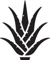 minimal Aloe vera Pflanze Symbol Vektor Silhouette, Weiß Hintergrund 20