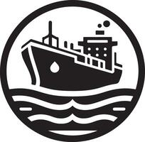 minimal International Versand Tanker Schiff unter runden gestalten Logo Vektor Symbol 4