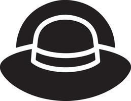 minimal retro hatt ikon, ClipArt, symbol, svart Färg silhuett 20 vektor