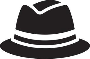 minimal retro Hut Symbol, Clip Art, Symbol, schwarz Farbe Silhouette 8 vektor