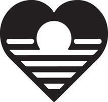 minimal Herz gestalten Vektor Logo Symbol, eben Symbol, schwarz Farbe 10