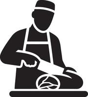 Metzger Fleisch Schneiden Silhouette Vektor Symbol, Clip Art, Symbol, schwarz Farbe 4