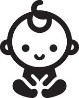 süß lächelnd Baby kriechen Symbol schwarz Farbe Silhouette 17 vektor