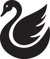 svan logotyp vektor ikon, platt symbol, svart Färg silhuett, vit bakgrund
