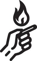 Hand halt Streichhölzer Feuer Hipster Jahrgang Vektor Logo Symbol, Silhouette 11