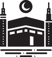 minimal kaaba logotyp design vektor ikon, platt symbol silhuett 21