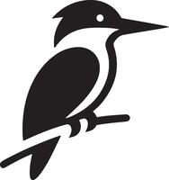 Eisvogel Vogel Vektor Kunst Symbol, Clip Art, Symbol, schwarz Farbe Silhouette, Weiß Hintergrund 36