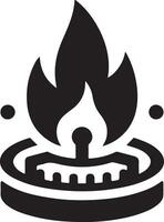 minimal gas brännare logotyp begrepp vektor svart Färg silhuett, vit bakgrund 14